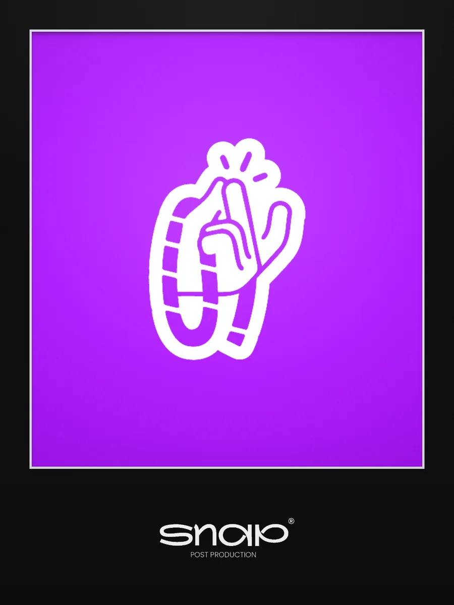 Snap key image: the white snapping-hand symbol on violet, the Snap wordmark below on black.